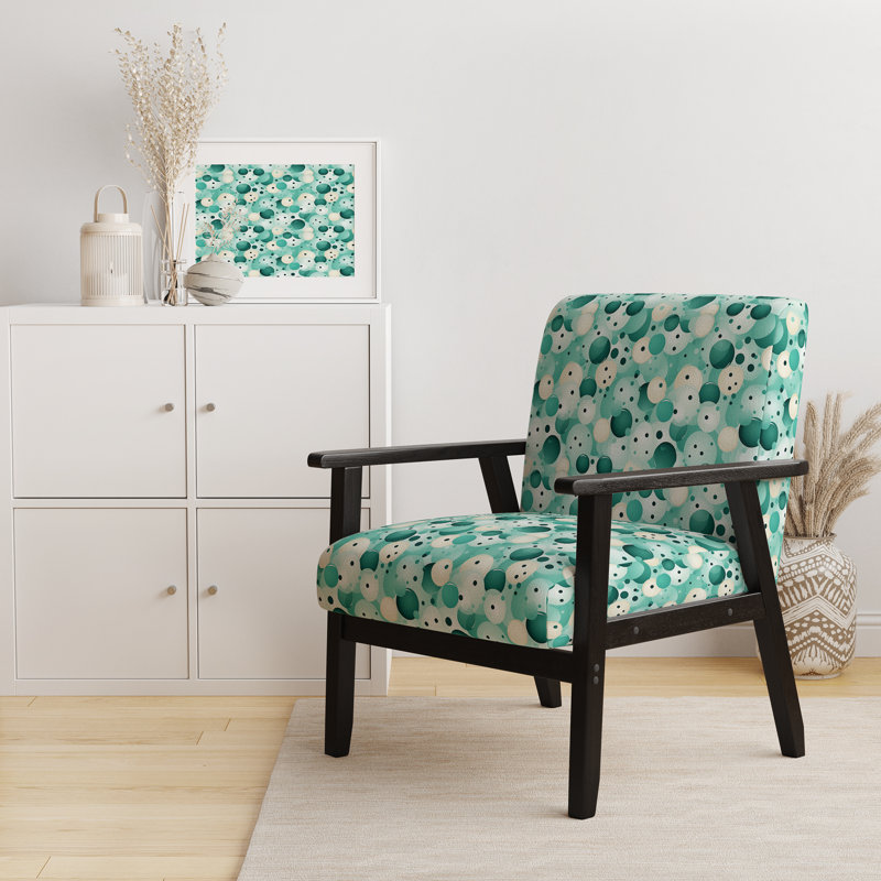 Coastal Tranquillity Polka Dots Pattern I Upholstered Modern Contemporary Accent Arm Chair